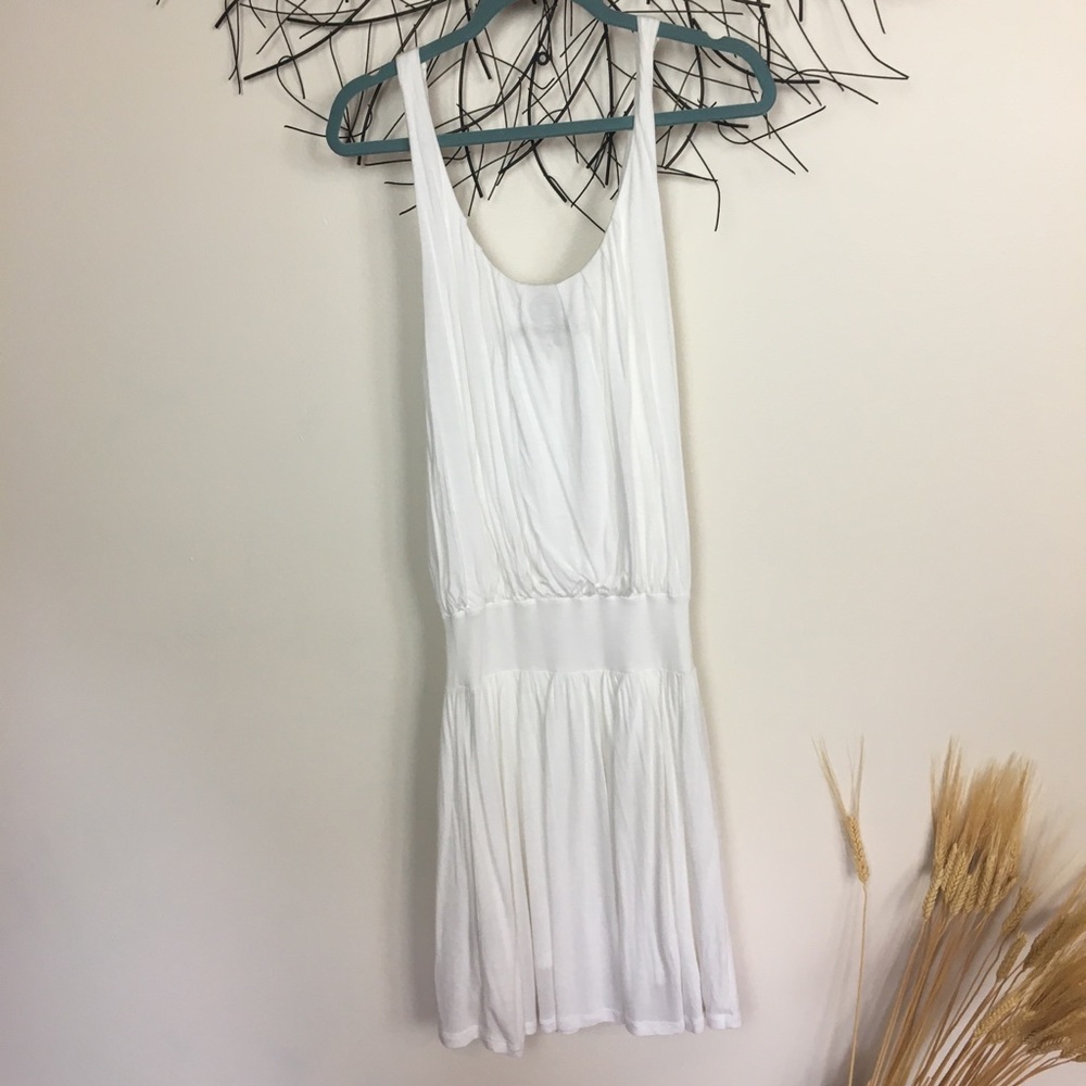 Drop waist GREEK drape dress. DELETTA. White